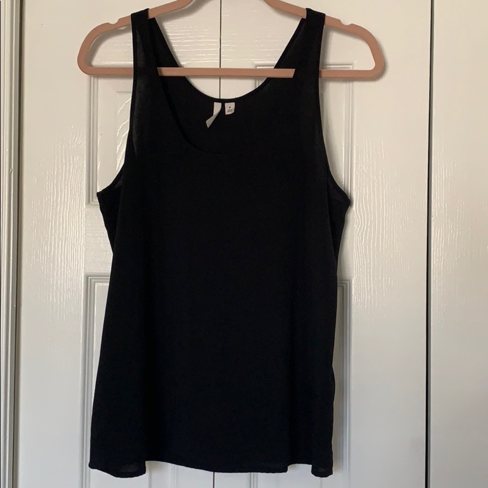 Black sleeveless blouse